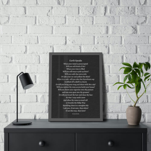 Earth Speaks - framed - black - Image 4