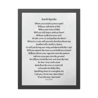 Earth Speaks - framed - gray