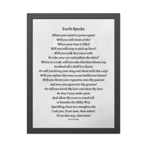 Earth Speaks - framed - gray