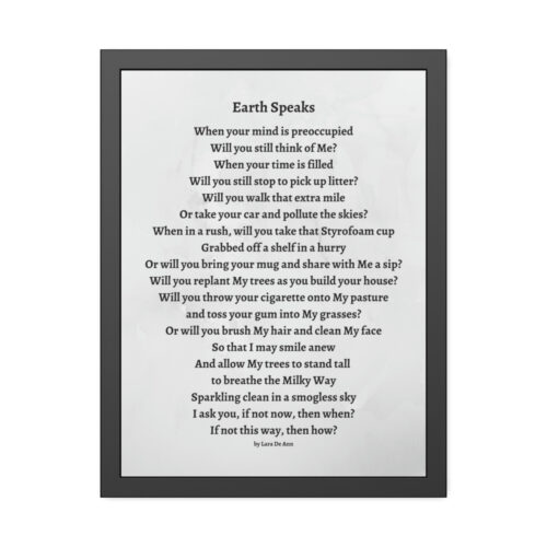 Earth Speaks - framed - gray