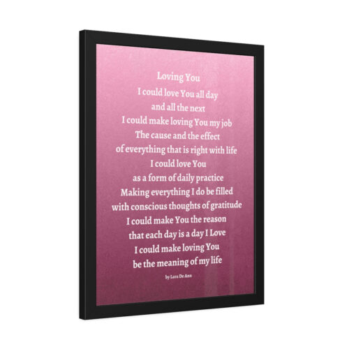 Loving You - framed - mauve - white letters - Image 9