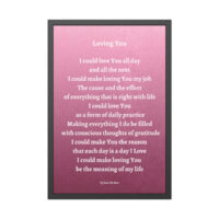 Loving You - framed - mauve - white letters