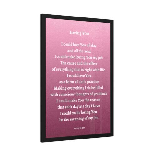 Loving You - framed - mauve - white letters - Image 2