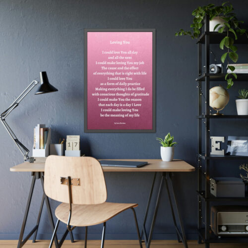 Loving You - framed - mauve - white letters - Image 3