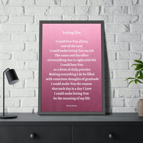 Loving You - framed - mauve - white letters - Image 4