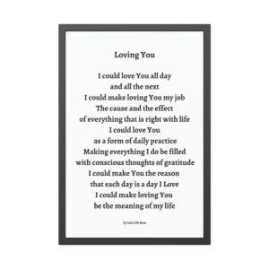 Loving You - framed - b & w