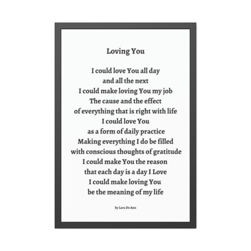 Loving You - framed - b & w