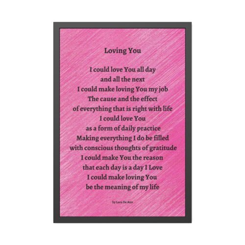 Loving You - framed - pink