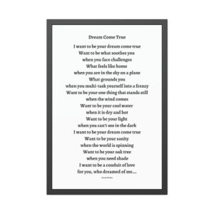 Dream Come True - framed - white