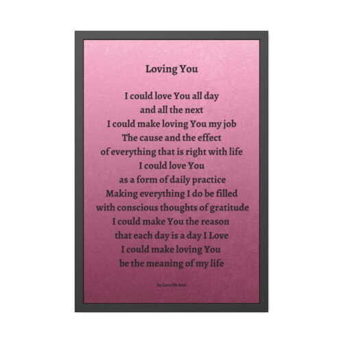 Loving You - framed - mauve - black letters - Image 11