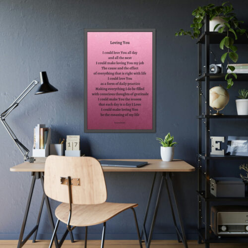 Loving You - framed - mauve - black letters - Image 9