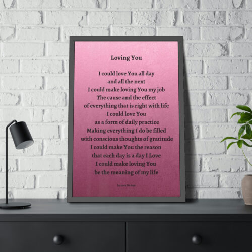 Loving You - framed - mauve - black letters - Image 10