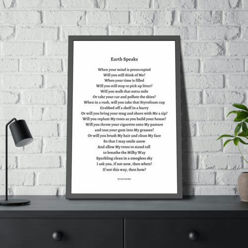 Earth Speaks - framed - white - Image 16
