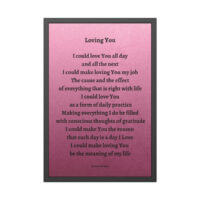 Loving You - framed - mauve - black letters