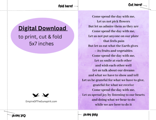 Spend the Day with Me - world peace card - purple - Image 2