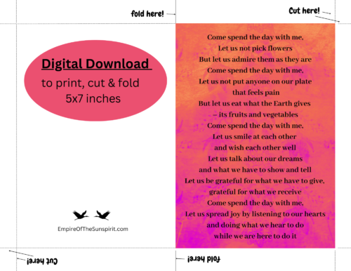 Spend the Day with Me - world peace card - colorful - Image 2