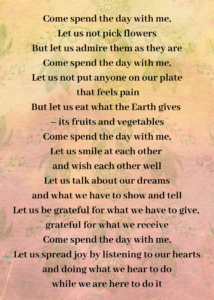 Spend the Day with Me - world peace card - orange