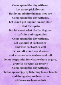 Spend the Day with Me - world peace card - purple